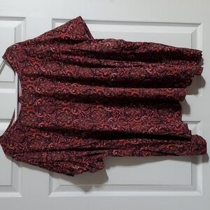 Roman's Red & Black Short Sleeve Sharkbite Keyhole Top Women's Size 4X